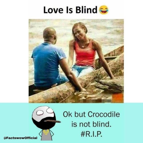 Love Is Blind Ok but Crocodile is not blind. #R.I.P.