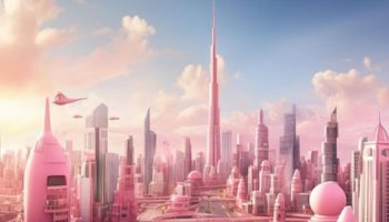 Captivating AI creation: Burj Khalifa, Museum of the future and Dubia frame’s imagined in Babie Pink